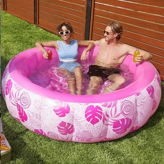 Sloosh L & XL Inflatable Tanning Pool Float with Cup Holder and Pillow, Extra Large Adult Water Lounge in 70×46 Inch / 85×57 Inch, 4-in-1 Blow Up Raft, Multi-use as Sunbathing Bed, Kids Ball Pit, Inflatable Sofa, Perfect Summer Pool Party Present