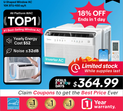 U-Shaped Smart Inverter Window Air Conditioner (2026) — 6K–12K BTU, Ultra Quiet, Works with Alexa & Google