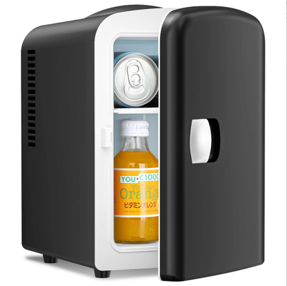 4L Compact Mini Refrigerator Featuring Gaming Light | 6-Capacity Portable Cooler for Bedroom, Car, Office & Dorm, Stores Cosmetics, Drinks & Food. Important Notice: Inner temperature is affected by surrounding ambient temperature.