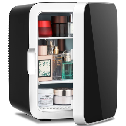 4L Compact Mini Refrigerator Featuring Gaming Light | 6-Capacity Portable Cooler for Bedroom, Car, Office & Dorm, Stores Cosmetics, Drinks & Food. Important Notice: Inner temperature is affected by surrounding ambient temperature.