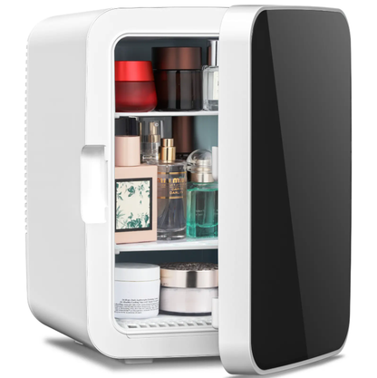 4L Compact Mini Refrigerator Featuring Gaming Light | 6-Capacity Portable Cooler for Bedroom, Car, Office & Dorm, Stores Cosmetics, Drinks & Food. Important Notice: Inner temperature is affected by surrounding ambient temperature.