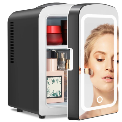 4L Compact Mini Refrigerator Featuring Gaming Light | 6-Capacity Portable Cooler for Bedroom, Car, Office & Dorm, Stores Cosmetics, Drinks & Food. Important Notice: Inner temperature is affected by surrounding ambient temperature.
