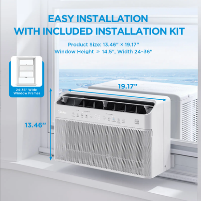 U-Shaped Smart Inverter Window Air Conditioner (2026) — 6K–12K BTU, Ultra Quiet, Works with Alexa & Google