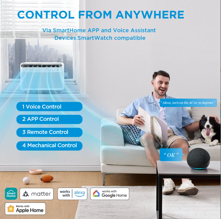 U-Shaped Smart Inverter Window Air Conditioner (2026) — 6K–12K BTU, Ultra Quiet, Works with Alexa & Google