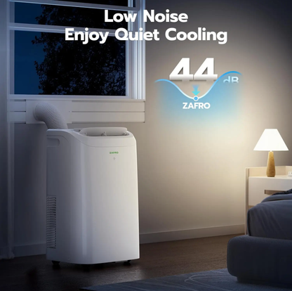 ZAFRO Portable Air Conditioner — 10K–14K BTU, WiFi, Ultra-Quiet 44dB, No Drainage, R32 Eco-Friendly